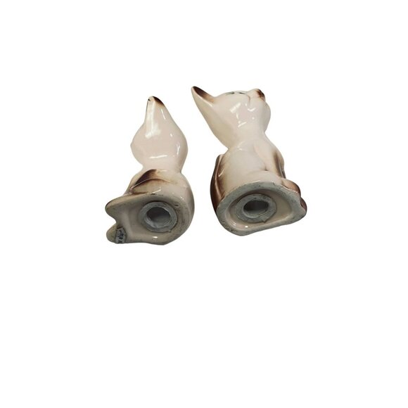 Vintage Taiwan Siamese Cat Salt and Pepper Shakers Tilted Heads 3" 50's/60's - Picture 3 of 8